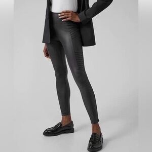 Athleta DELANCEY GLEAM MOTO TIGHT Leggings Mid Rise Women’s Size M Black
